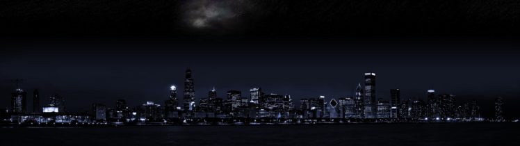 cityscape, Double, Screen, Dark HD Wallpaper Desktop Background
