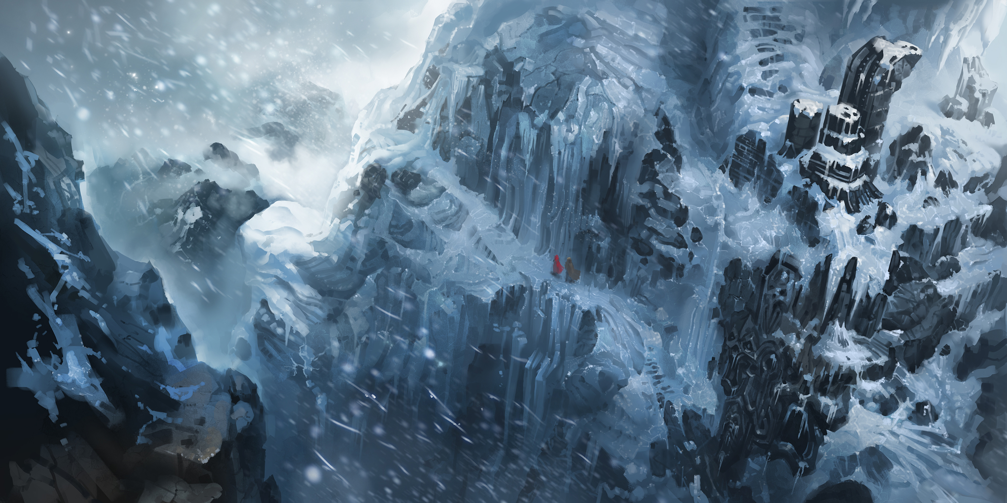 the, World, Of, Legend, Mountains, Snow, Crag, Snowflakes, Games, Nature Wallpaper