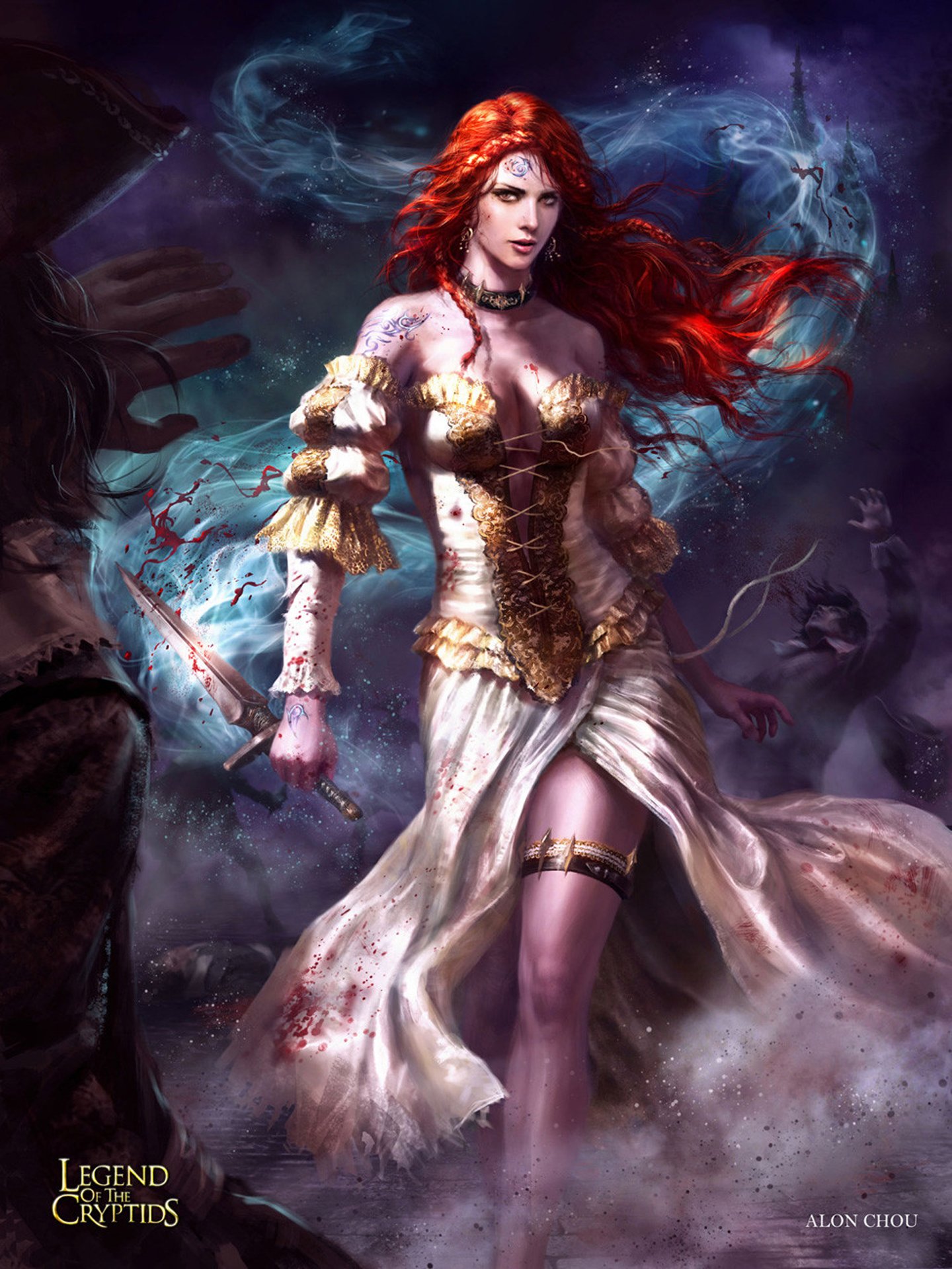 games, Fantasy, Characters, Woman, Legend, Of, The, Cryptids, Red, Hair, Dress Wallpaper