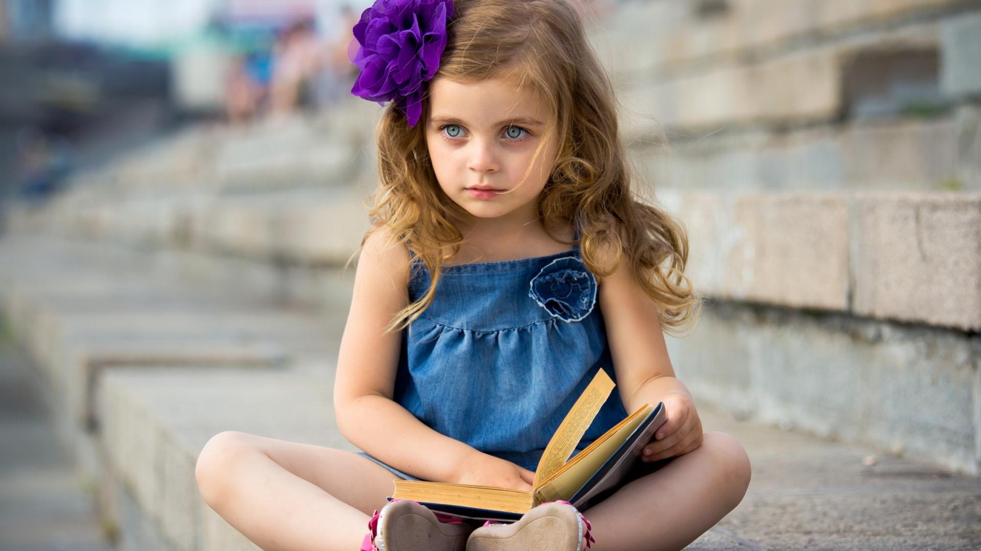 cute, Baby, Girl, Mood, Book, Child Wallpaper