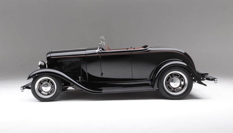 1932, Ford, Deuce, Roadster, Cars, Black, Hot, Rod HD Wallpaper Desktop Background