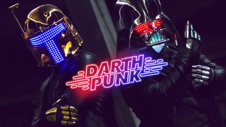 daft, Punk, Dubstep, Electro, House, Dance, Disco, Electronic, Robot, Cyborg, Poster, Darth, Star, Wars HD Wallpaper Desktop Background