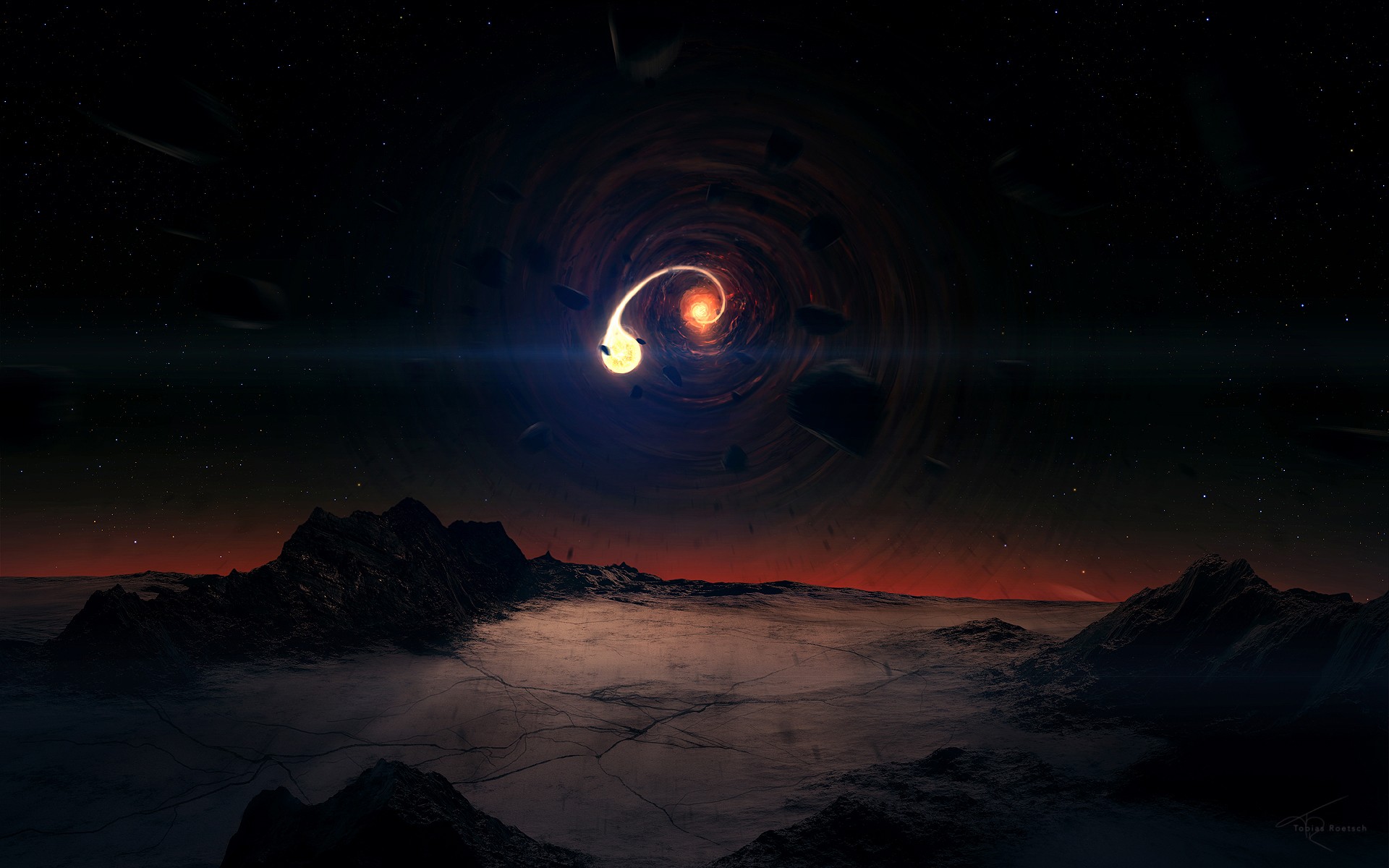 outer, Space, Fantasy, Art, Black, Hole Wallpaper