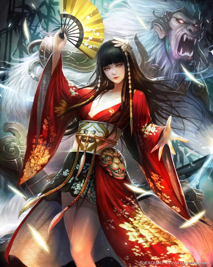 original, Fantasy, Character, Beauty, Kimono, Girl, Long, Hair HD Wallpaper Desktop Background