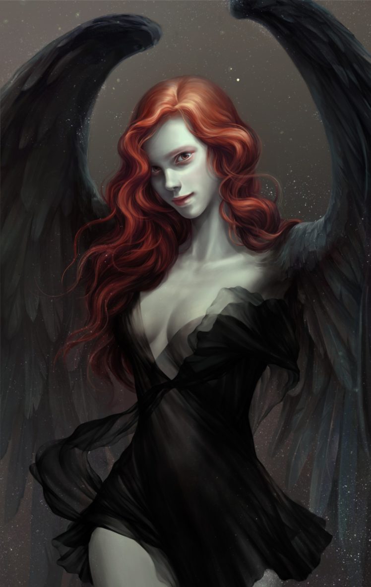 original, Fantasy, Character, Beauty, Dress, Girl, Long, Hair, Angel, Red, Hair, Beautiful HD Wallpaper Desktop Background