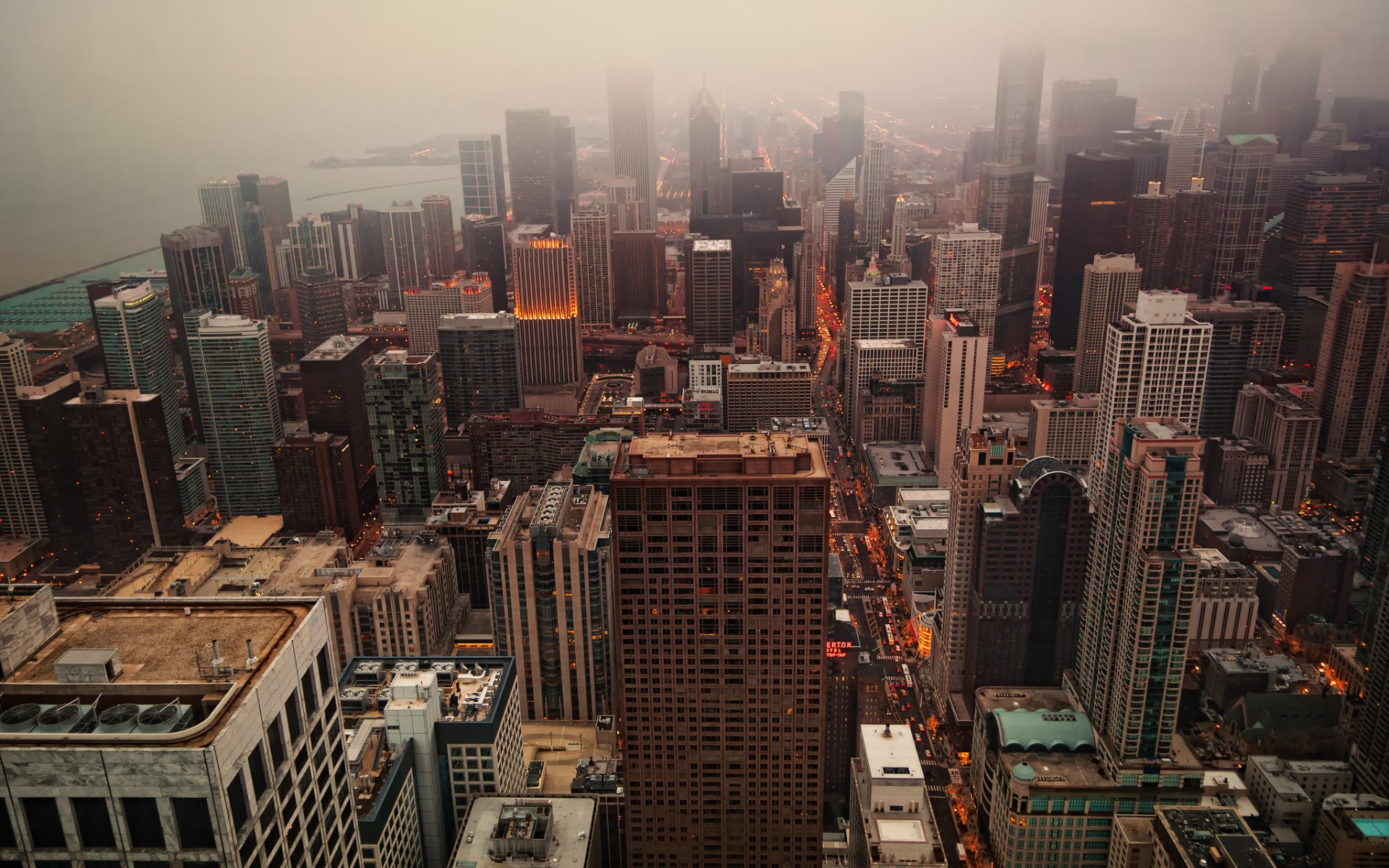 united, States, City, Chicago, Homes, Could, Mist, Morning, Evening, Fog Wallpaper