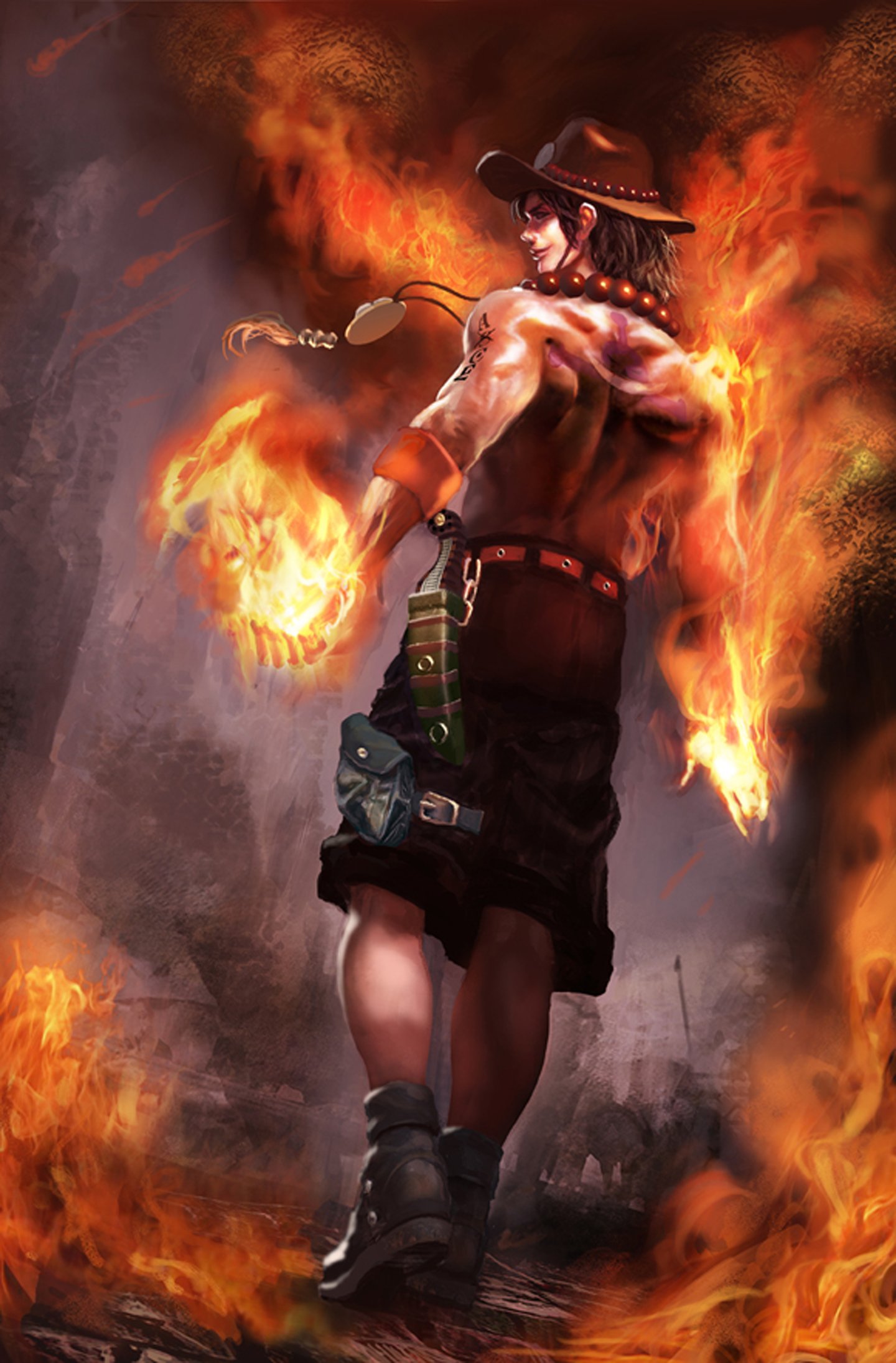 onepiece, Anime, Series, Character, Male, Fire, Ace Wallpaper