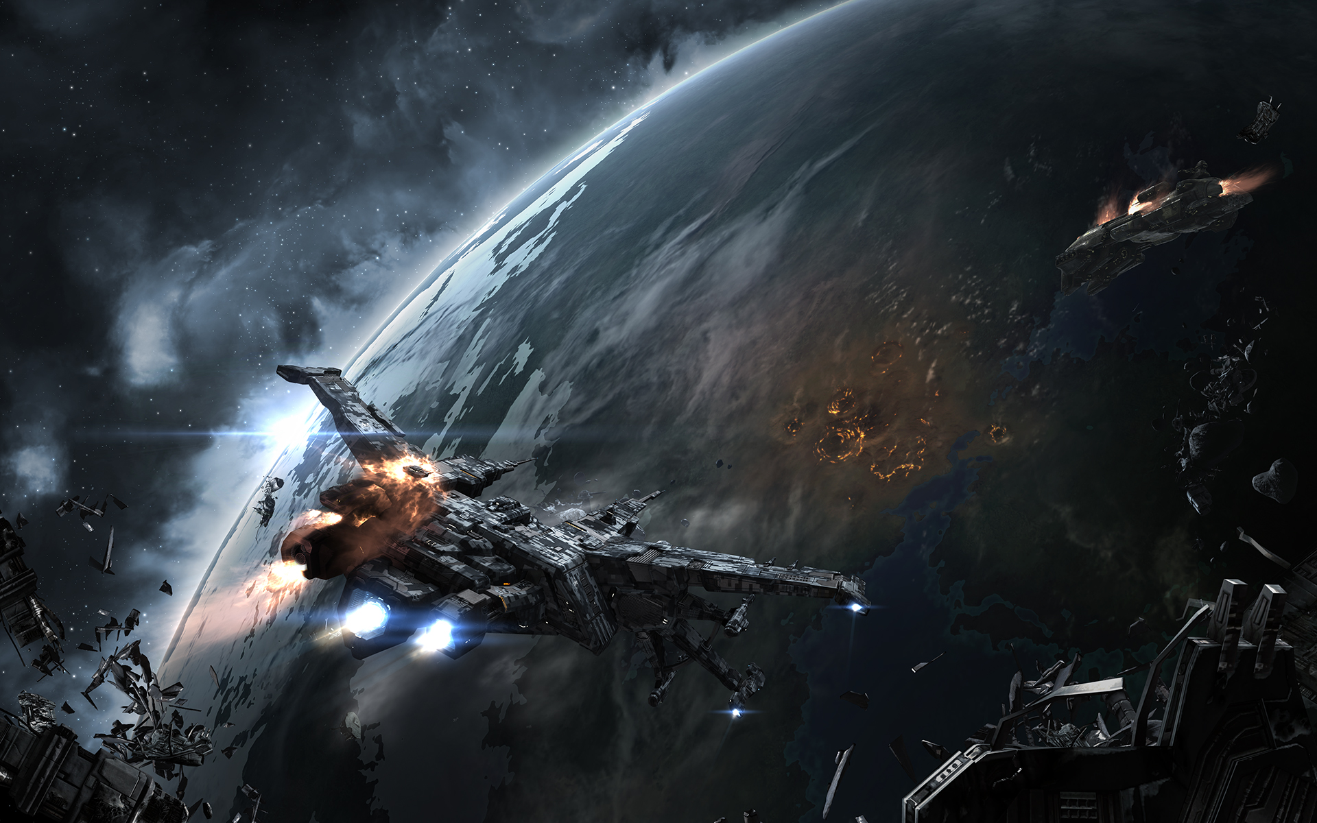 eve, Online, Ships, Planets, Games, Space, Spaceship, Planet, Sci fi Wallpaper