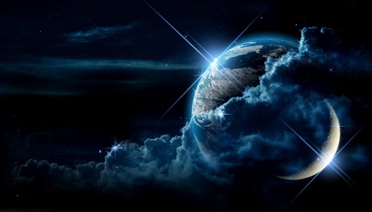 planet, Clouds, Light, Star HD Wallpaper Desktop Background