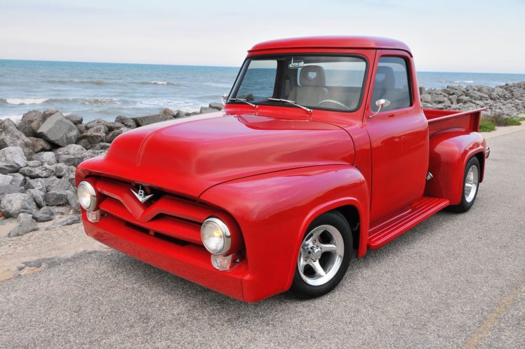 1955, Ford, F 100, Pickup, Cars, Classic, Modified HD Wallpaper Desktop Background