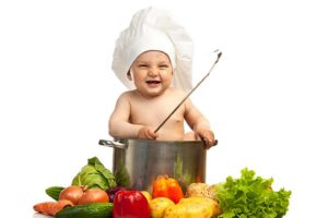cute, Baby, Vegetables, In, The, Pot, Child
