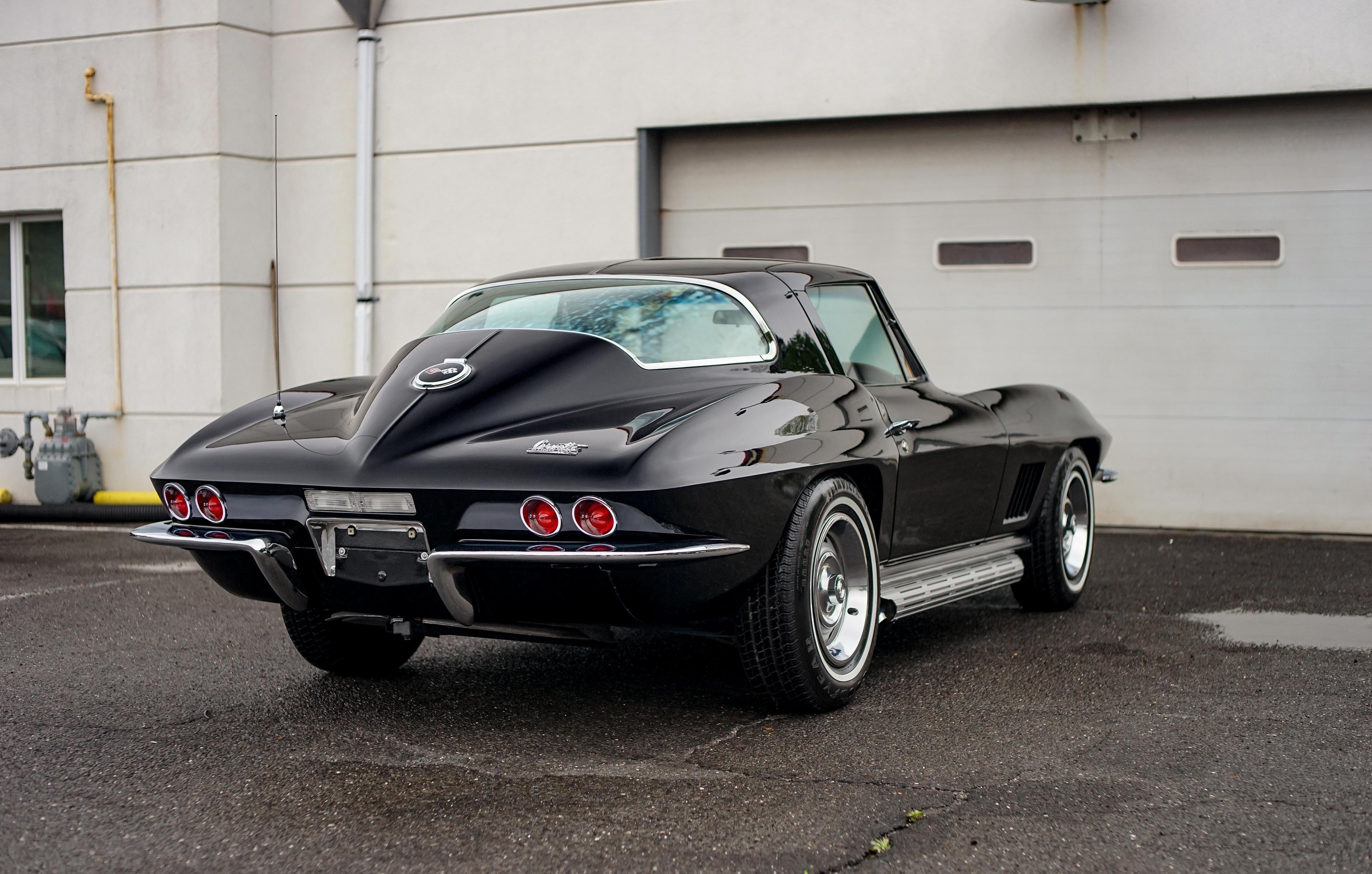 1967, Chevrolet, Corvette, Sting, Ray, L36,  c2 , Fuel, Injection, Cars, Classic, Black Wallpaper