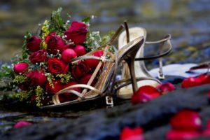 shoes, Flowers, Bouquet