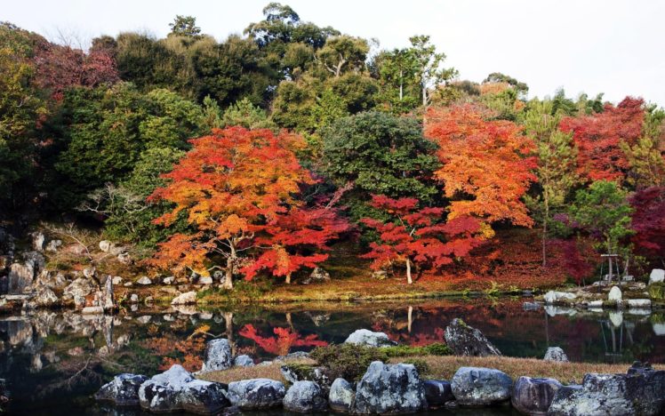 river, Autumn, Park, Beautifully HD Wallpaper Desktop Background