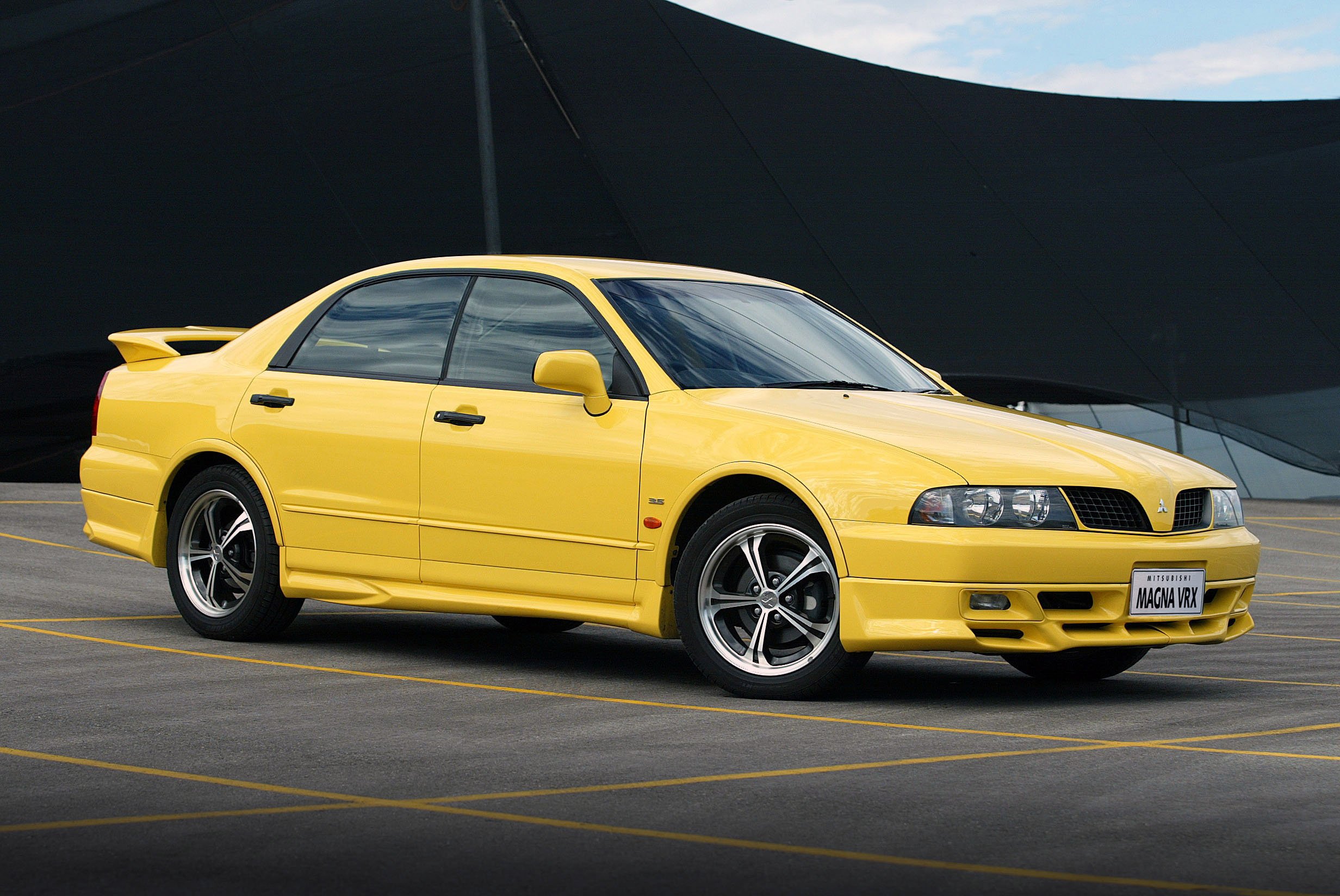 2003, Mitsubishi, Magna, Vr x, Wasp, Yellow Wallpaper