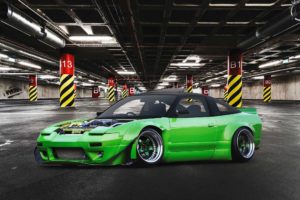 1992, Nissan, 180sx, Cars, Green, Modified