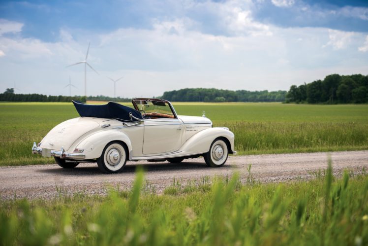 1951 55, Mercedes, Benz, 220, Cabriolet, A, W187, Retro, Luxury HD Wallpaper Desktop Background