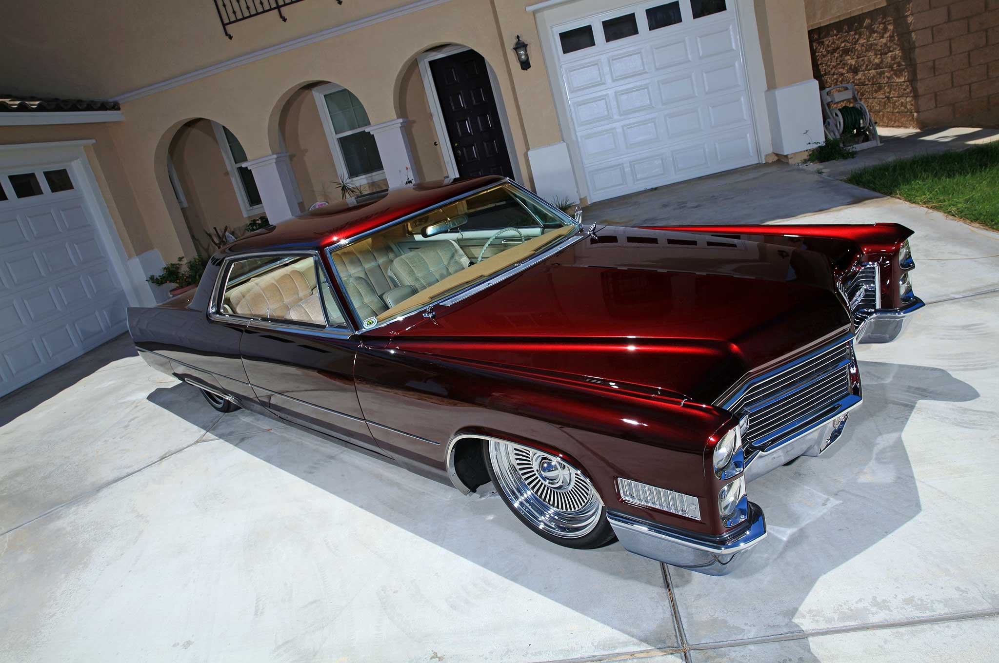 Download hd wallpapers of 987365-1966, Cadillac, Coupe, De, Ville, Lowrider, Cust...