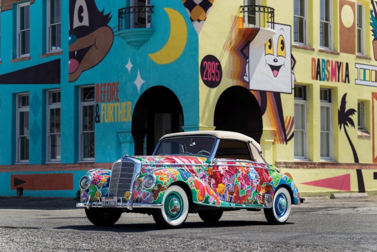1952, Mercedes, Benz, 220, Cabriolet, A, Earthly, Paradise, Art, Car, Hiro, Yamagata, W187, Custom, Vintage HD Wallpaper Desktop Background