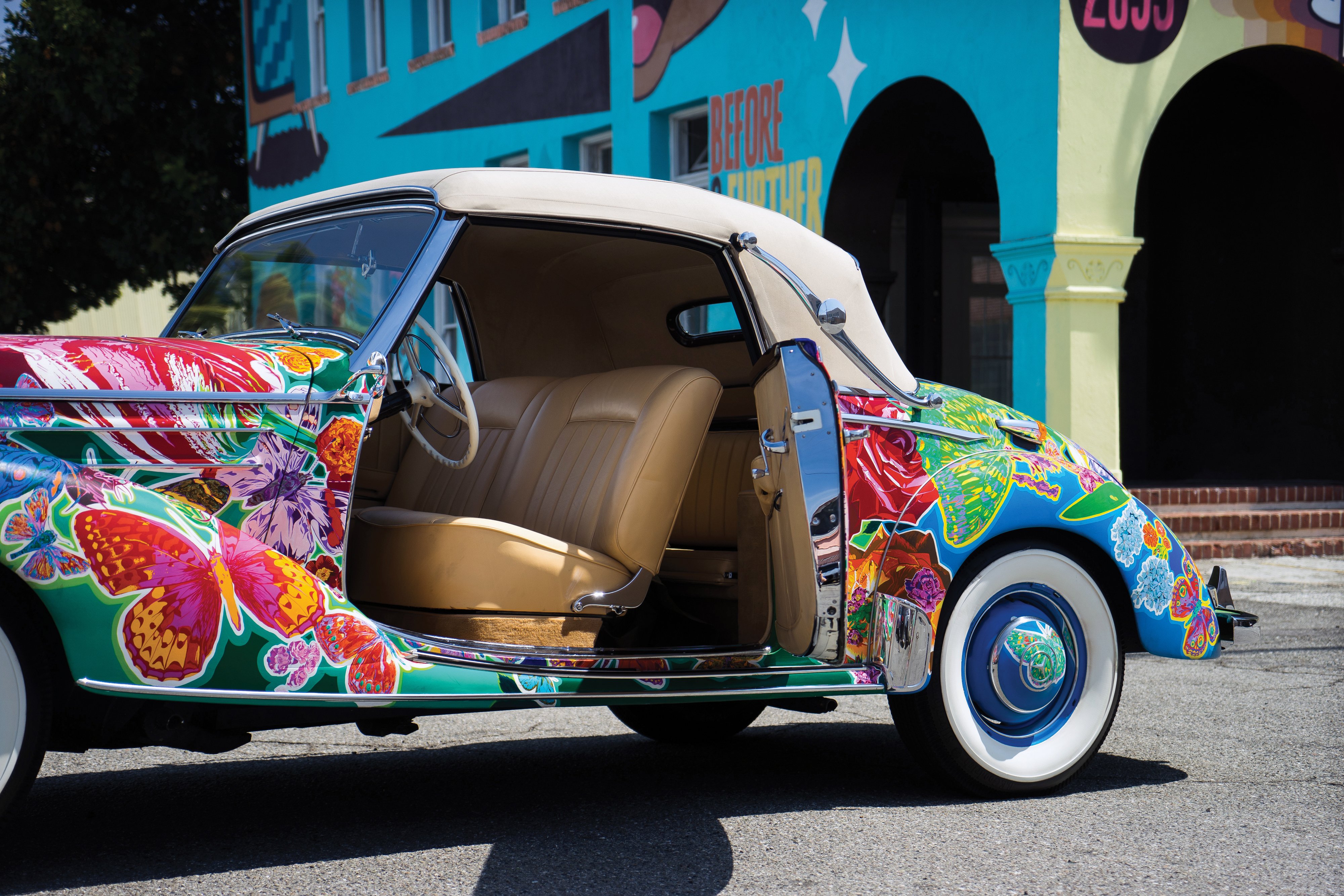 1952, Mercedes, Benz, 220, Cabriolet, A, Earthly, Paradise, Art, Car, Hiro, Yamagata, W187, Custom, Vintage Wallpaper