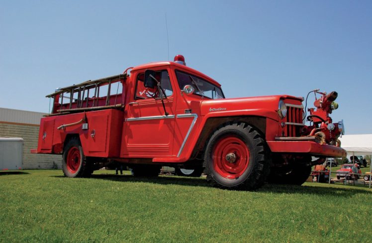 1963, Willys, Firetruck, Offroad, 4×4, Custom, Truck, Emergency, Classic, Jeep, Fire HD Wallpaper Desktop Background