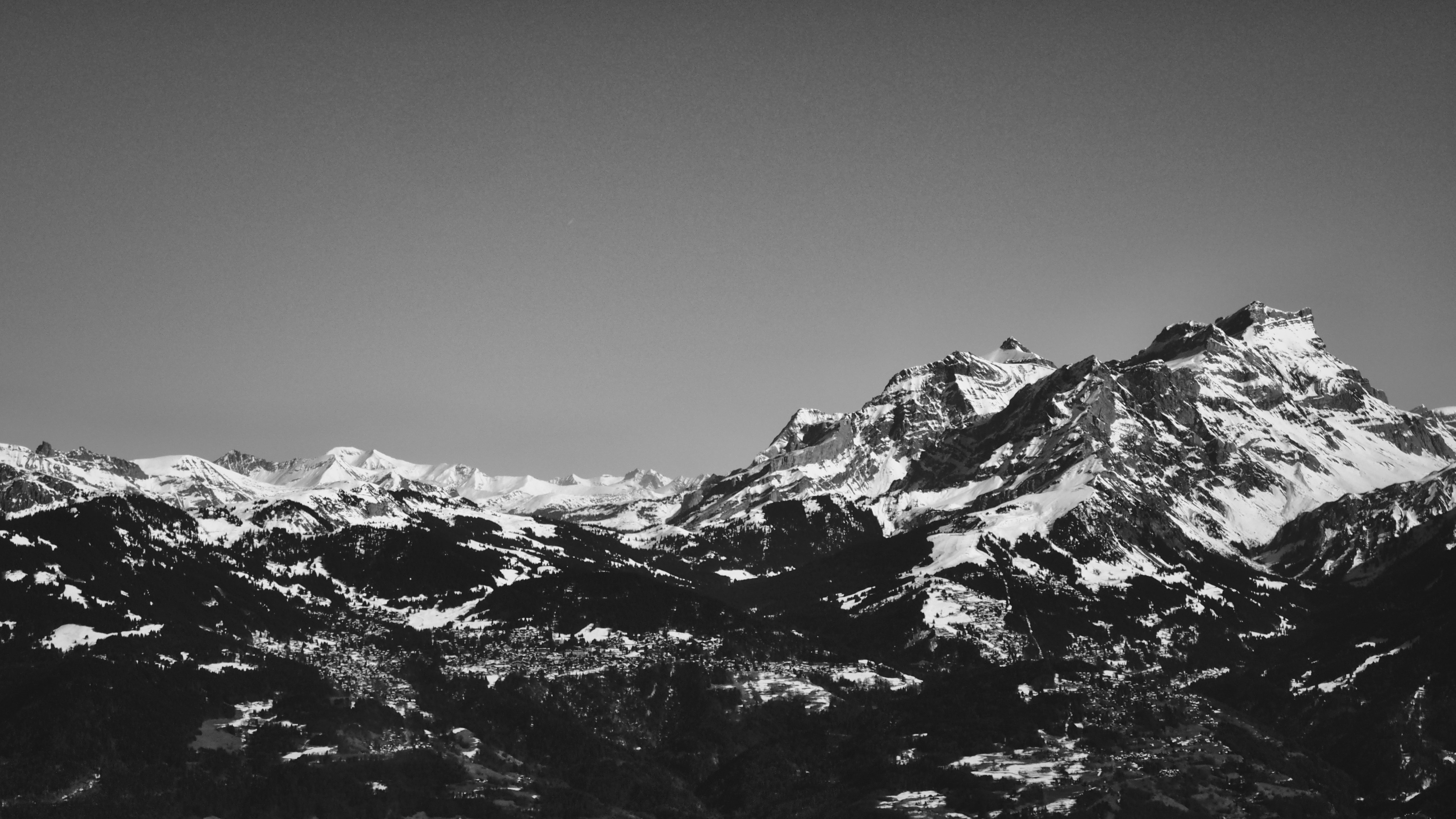 b w, Mountain, Black, Nature, Beauty, White Wallpaper