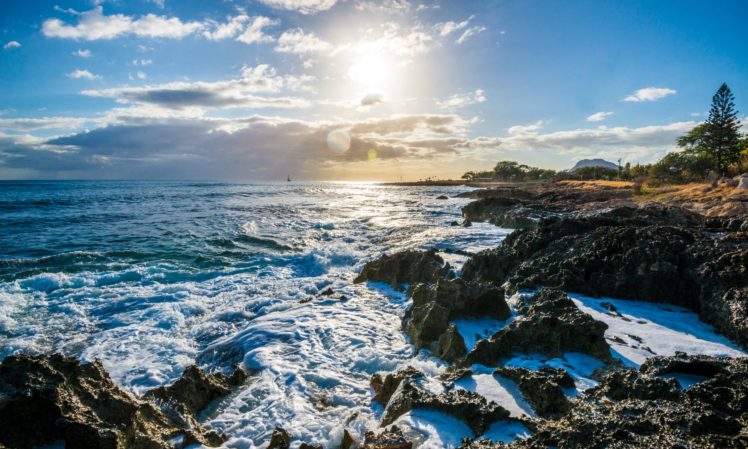 usa, Scenery, Coast, Waves, Sky, Ocean, Hawaii, Clouds, Nanakuli, Nature HD Wallpaper Desktop Background