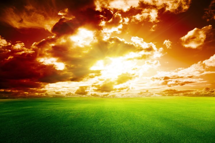 sky, Grasslands, Fields, Clouds, Nature HD Wallpaper Desktop Background