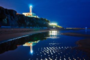 italy, Coast, Lighthouse, Night, Anzio, Lazio, Nature