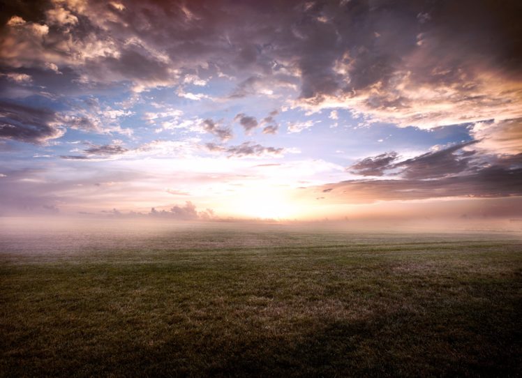 sky, Grasslands, Clouds, Fog, Nature HD Wallpaper Desktop Background