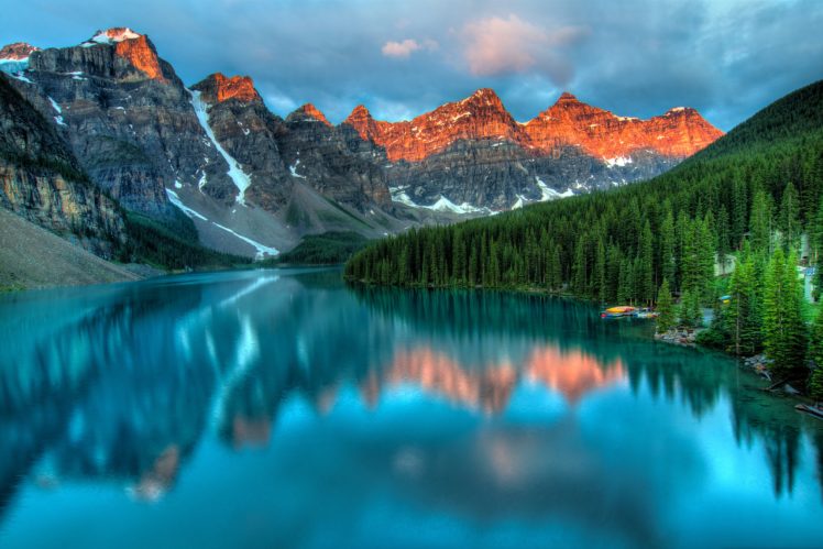 canada, Mountains, Scenery, Lake, Forests, Moraine, Lake, Nature HD Wallpaper Desktop Background