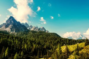 mountains, Sky, Forests, Scenery, Nature