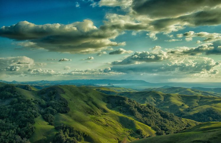 usa, Scenery, Mountains, Sky, Grasslands, Clouds, Cambrian, Hills, Nature HD Wallpaper Desktop Background