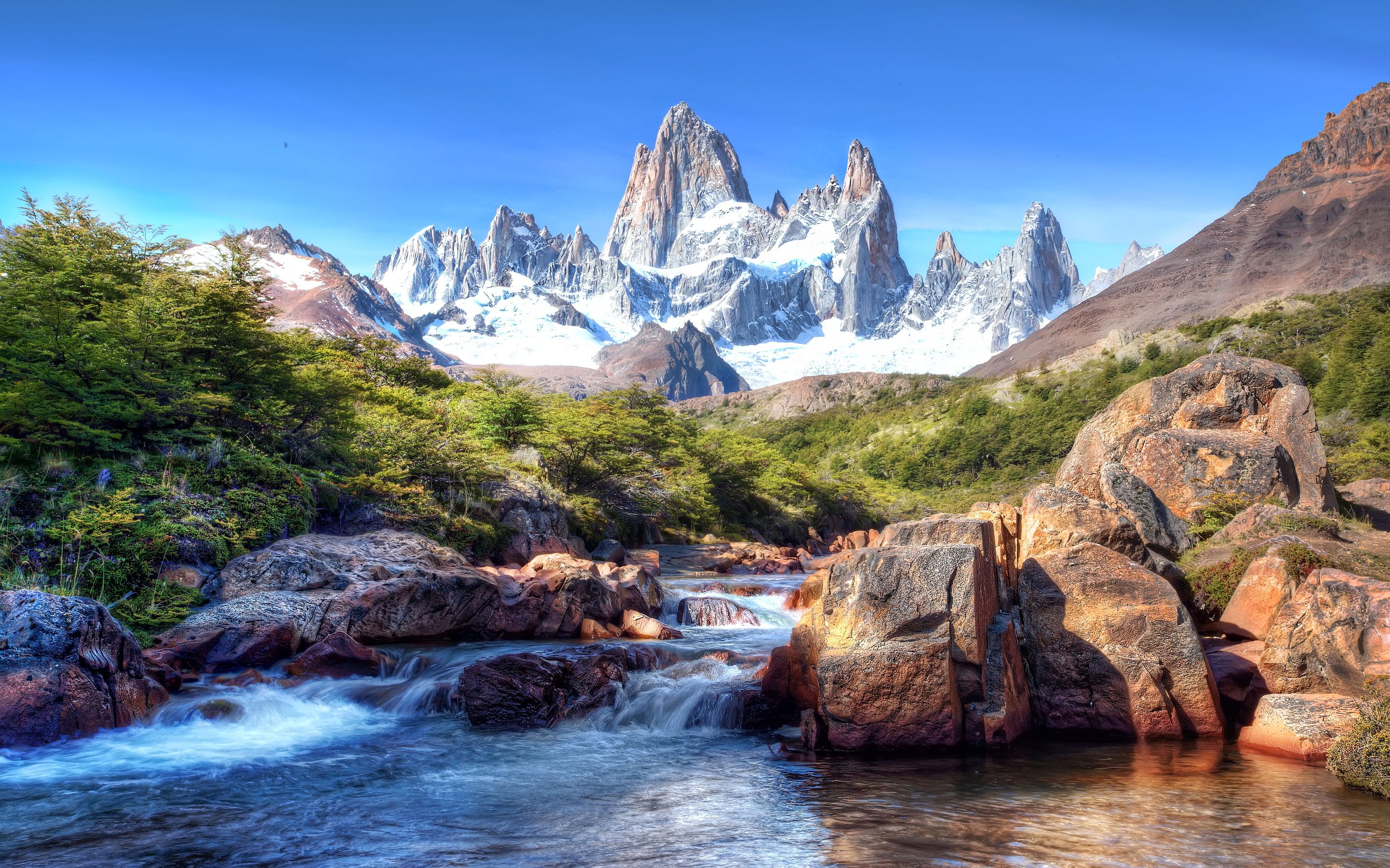 chile, Mountains, Stones, Rivers, Scenery, Snow, Patagonia, Nature Wallpaper