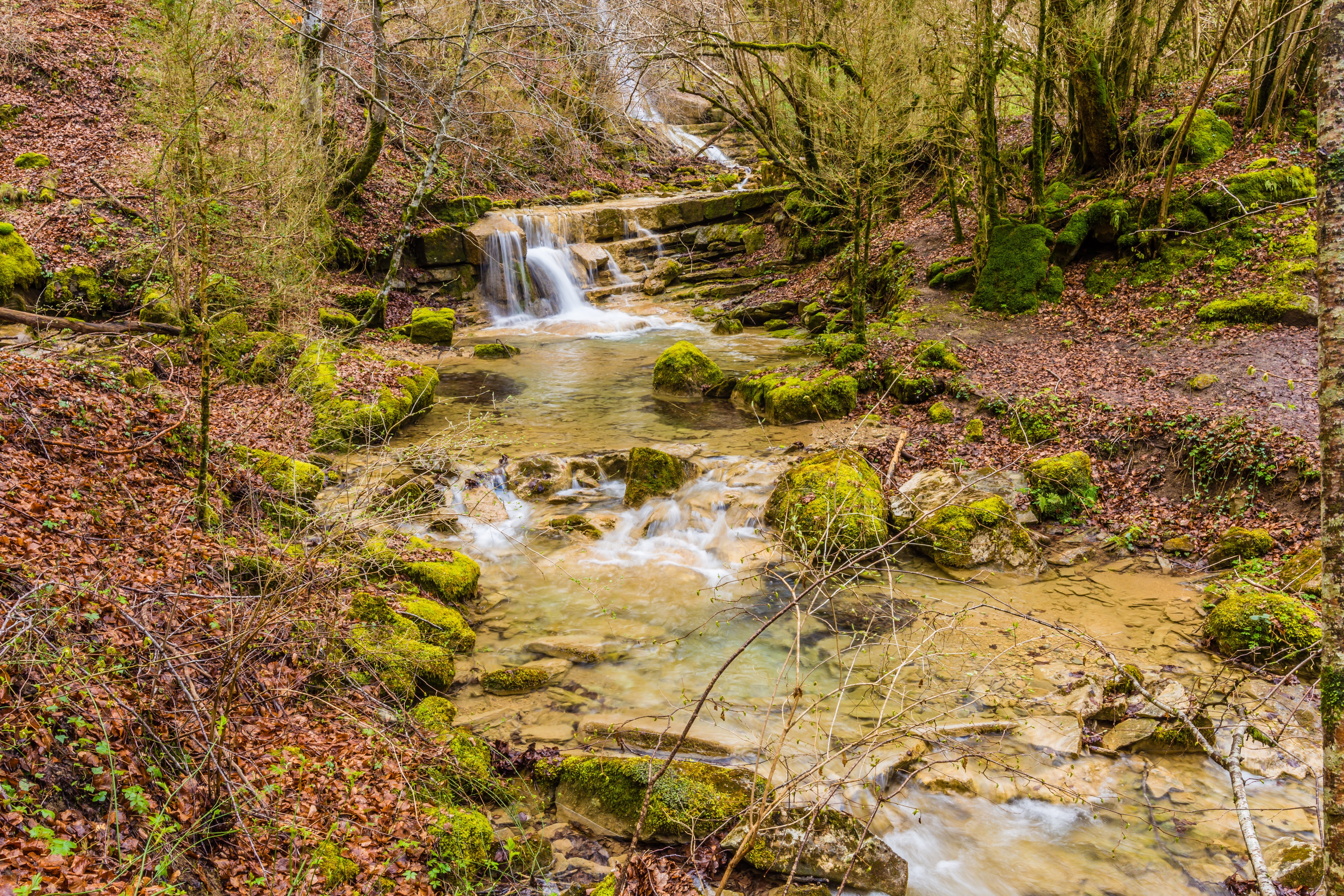 spain, Stones, Stream, Moss, Catalonia, Nature Wallpaper