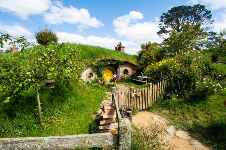 new, Zealand, Parks, Houses, Fence, Shrubs, Matamata, Hobbiton, Park, Nature HD Wallpaper Desktop Background