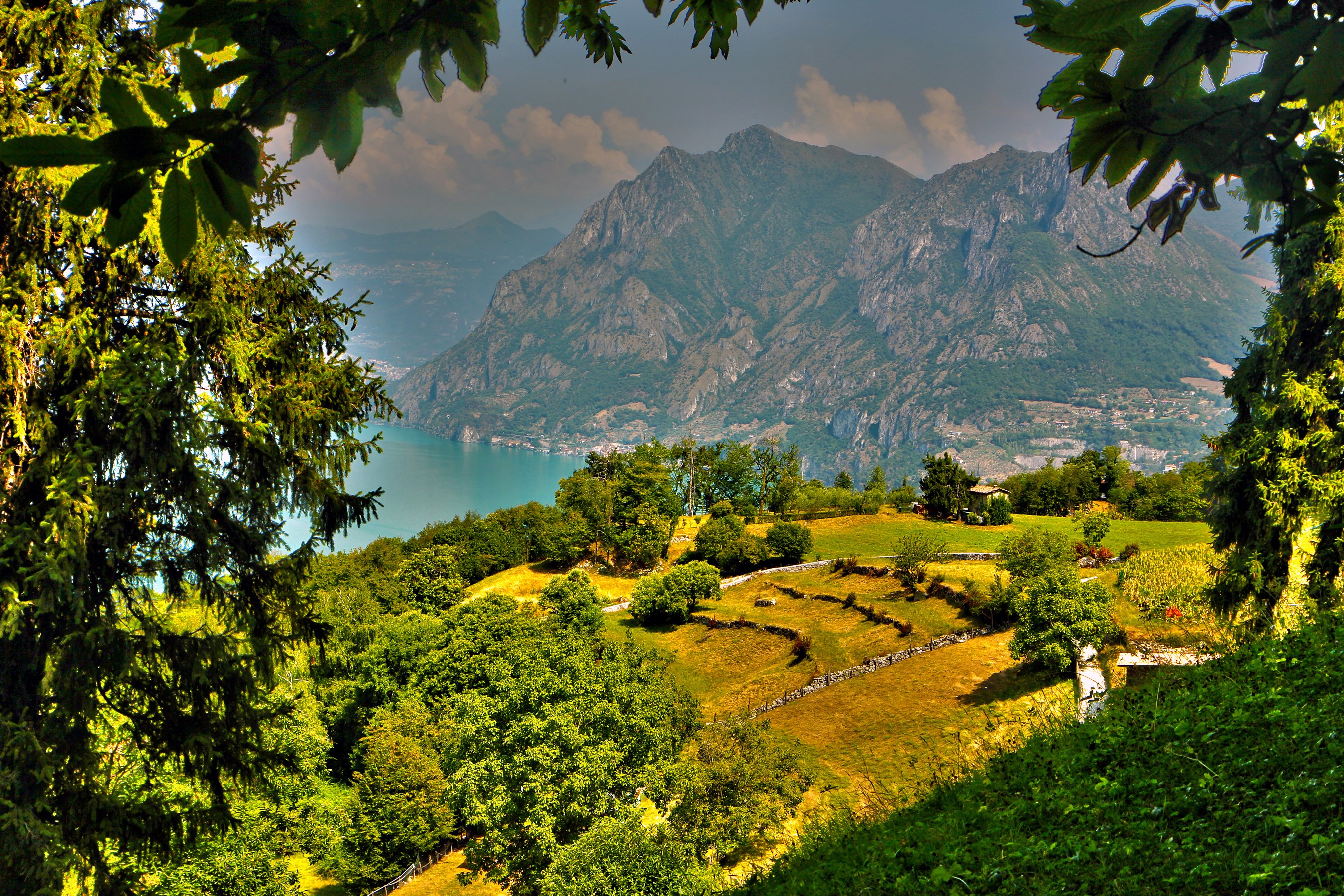 italy, Mountains, Scenery, Fields, Trees, Hdr, Monte, Isola, Lombardy