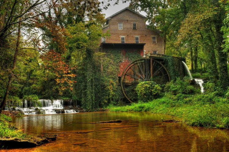 rivers, Mill, Nature HD Wallpaper Desktop Background