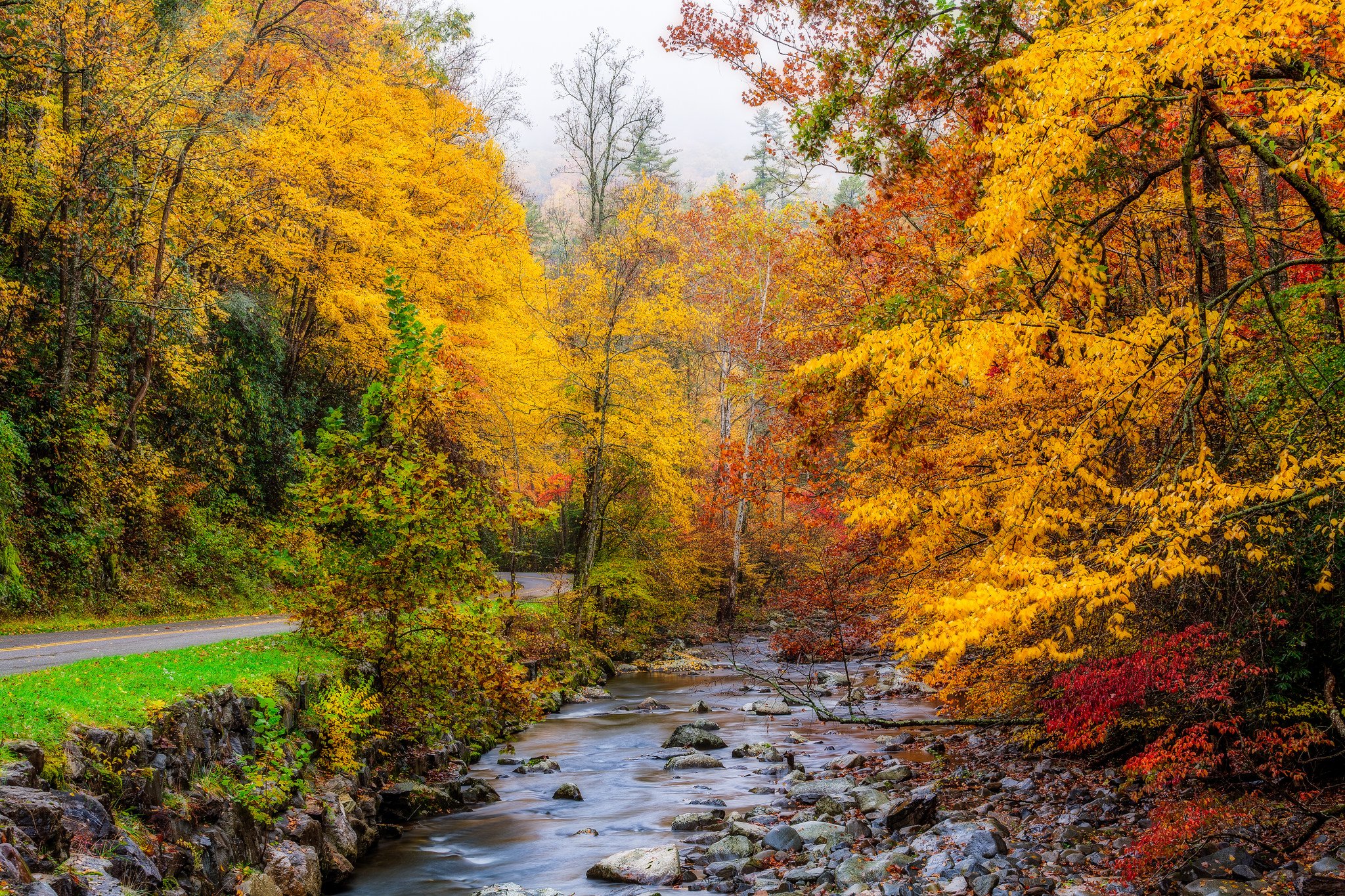 usa, Autumn, Parks, Forests, Stream, Great, Smoky, Mountains, Nature Wallpaper