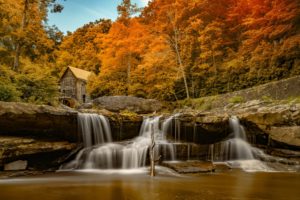 usa, Autumn, Rivers, Waterfalls, Mill, Glade, Creek, Grist, Mill, Babcock, State, Park, West, Virginia, Nature