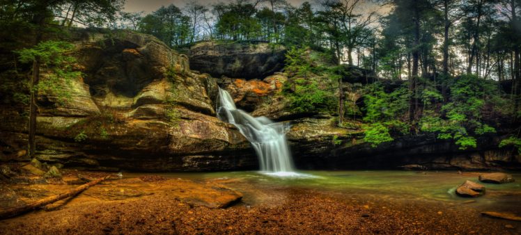 waterfalls, Usa, Crag, Hocking, Hills, State, Park, Nature HD Wallpaper Desktop Background