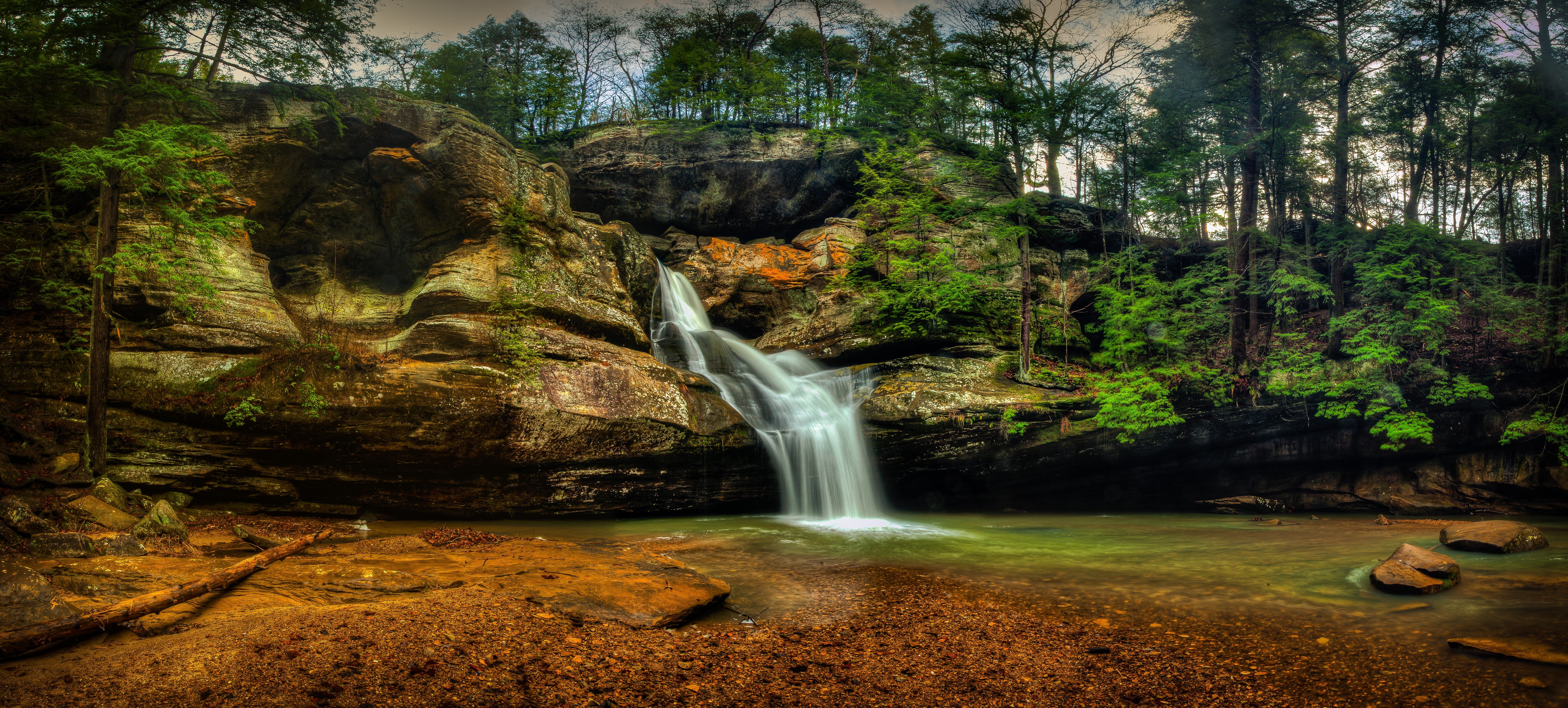 waterfalls, Usa, Crag, Hocking, Hills, State, Park, Nature Wallpaper