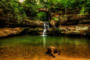 waterfalls, Usa, Crag, Upper, Falls, Old, Mans, Cave, Hocking, Hills, State, Park, Nature