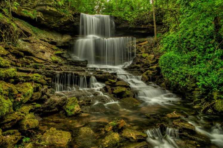 waterfalls, Usa, Stream, West, Milton, Nature HD Wallpaper Desktop Background