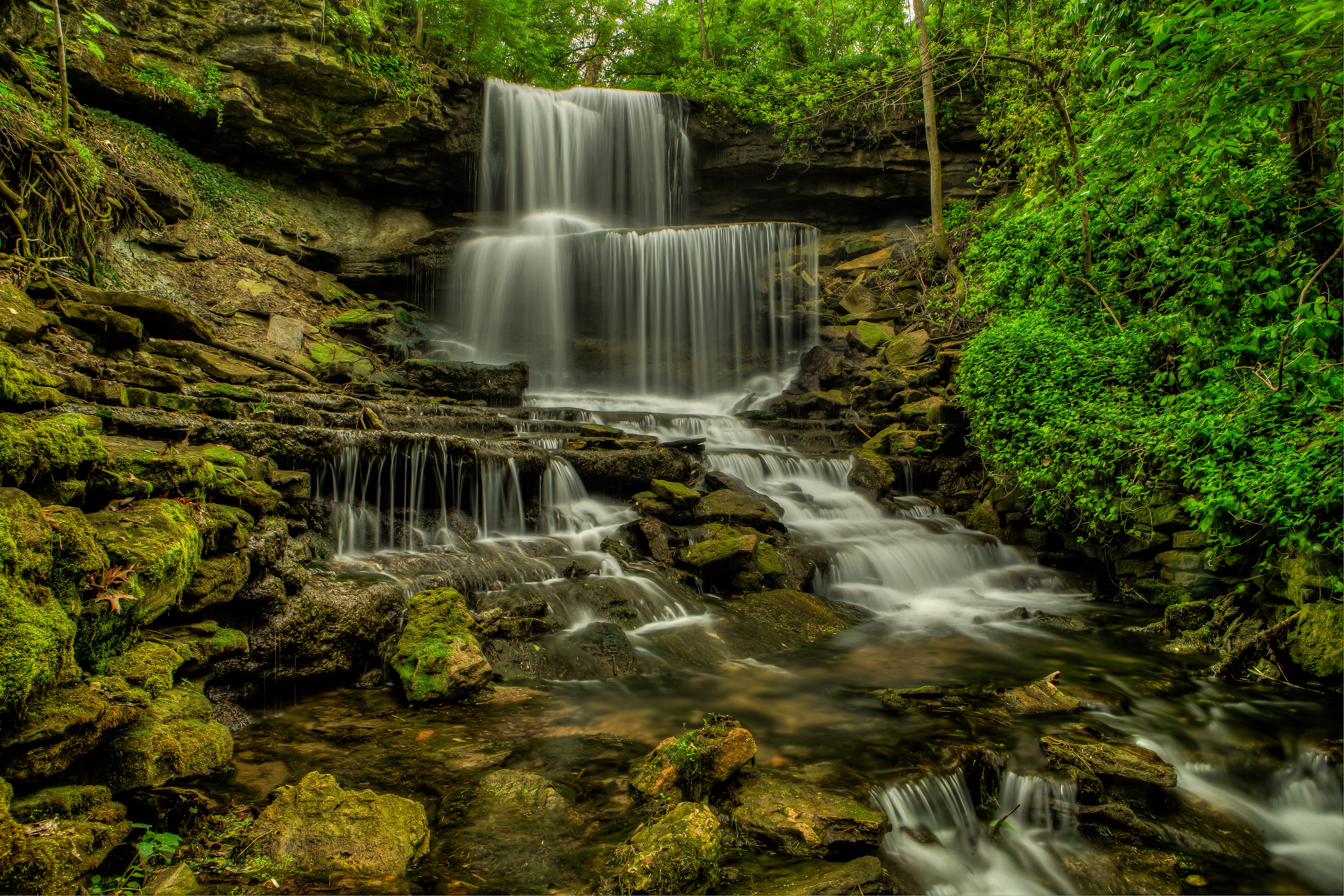 waterfalls, Usa, Stream, West, Milton, Nature Wallpaper
