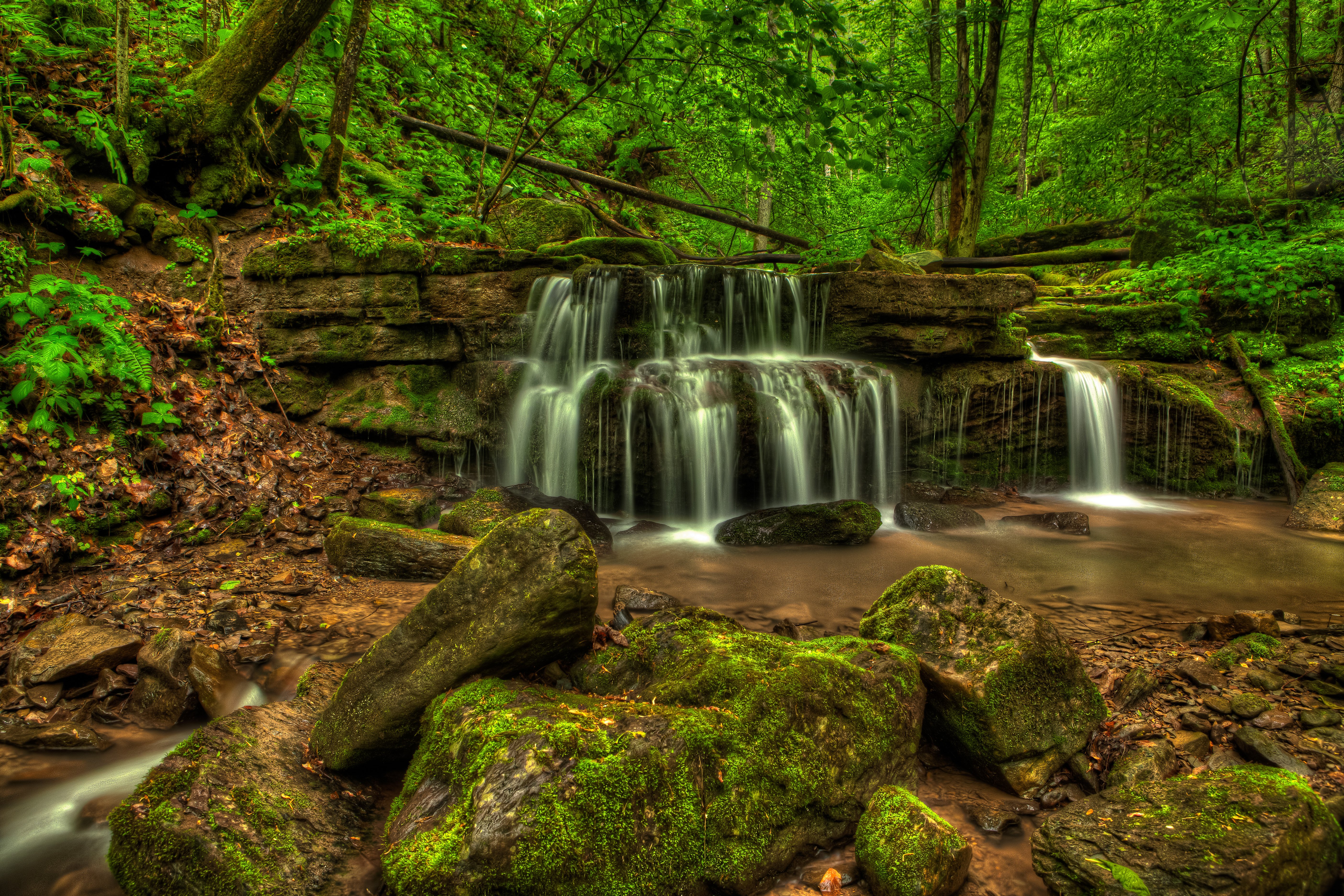 waterfalls, Usa, Stones, Moss, Big, Branch, Falls, New, River, Gorge, West, Virginia, Nature Wallpaper