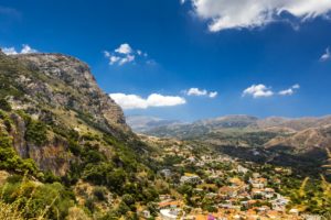 greece, Scenery, Mountains, Houses, Sky, Crete, Nature