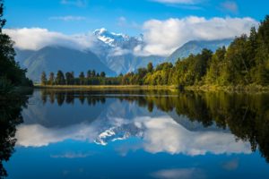 new, Zealand, Scenery, Mountains, Lake, Forests, Clouds, Lake, Matheson, Nature