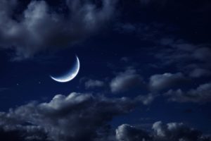 sky, Night, Clouds, Moon, Nature