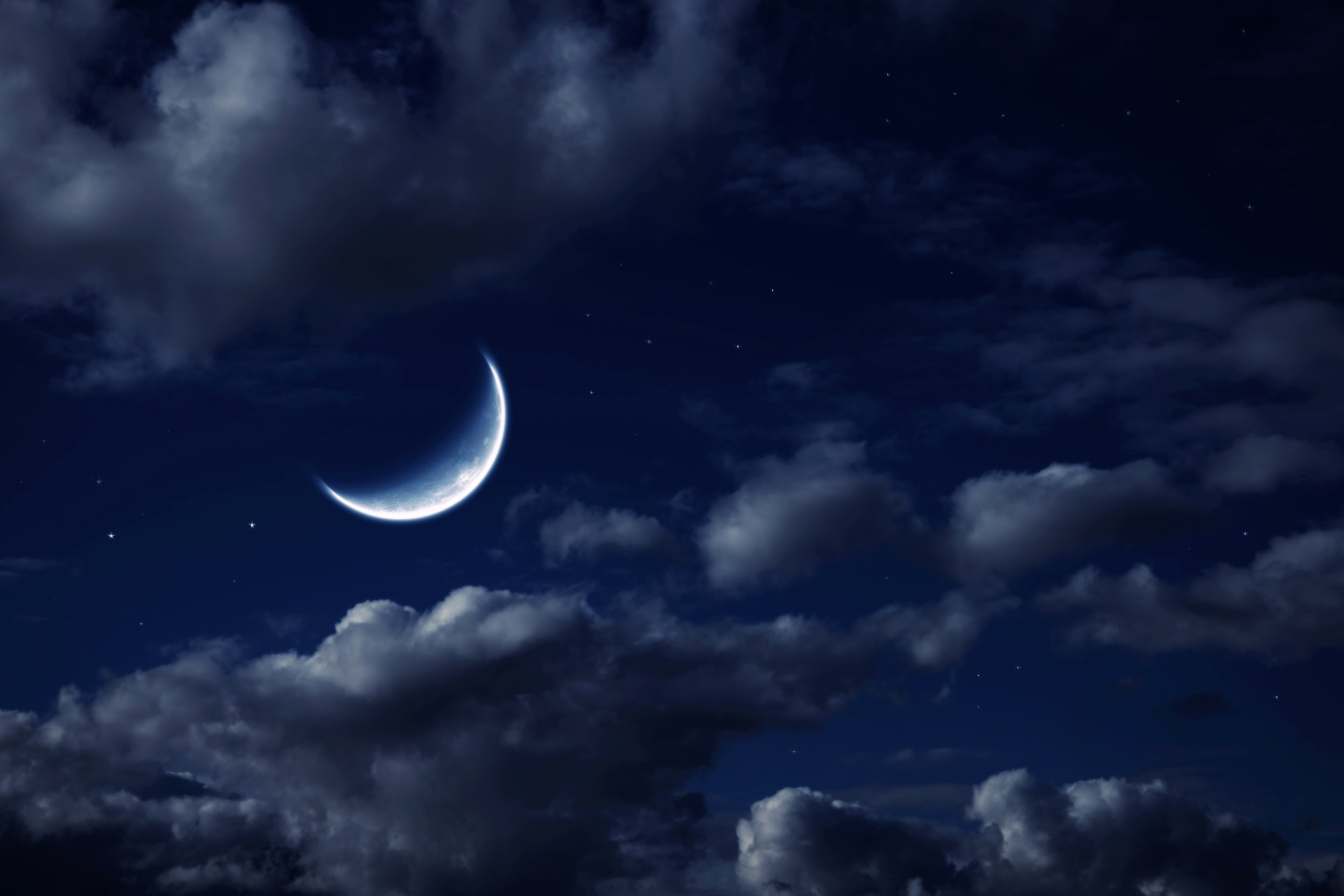 sky, Night, Clouds, Moon, Nature Wallpaper